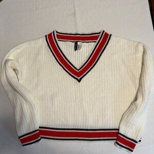 H&M cropped varsity sweater